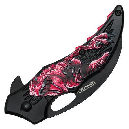 Wartech - 7” Red T-Rex | Spring Assisted Pocket Knife
