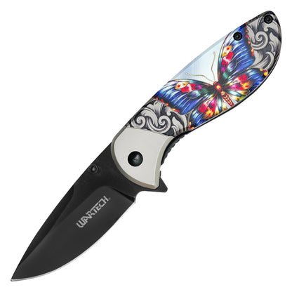 Wartech - 7” Black Butterfly | Spring Assisted Pocket Knife