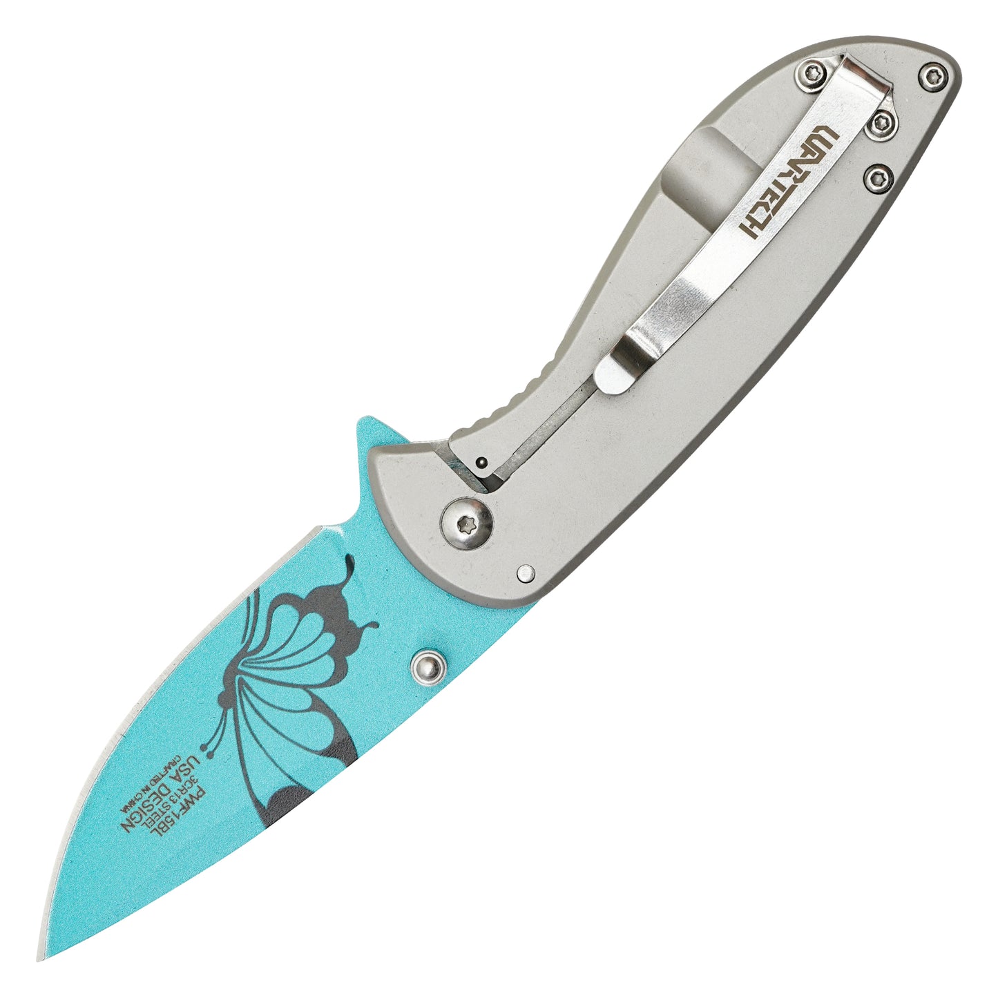 Wartech - 7” Blue Butterfly | Spring Assisted Pocket Knife