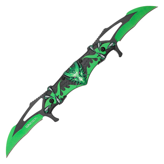 Wartech - 11" Green Dragon | Spring Assisted Pocket Knife