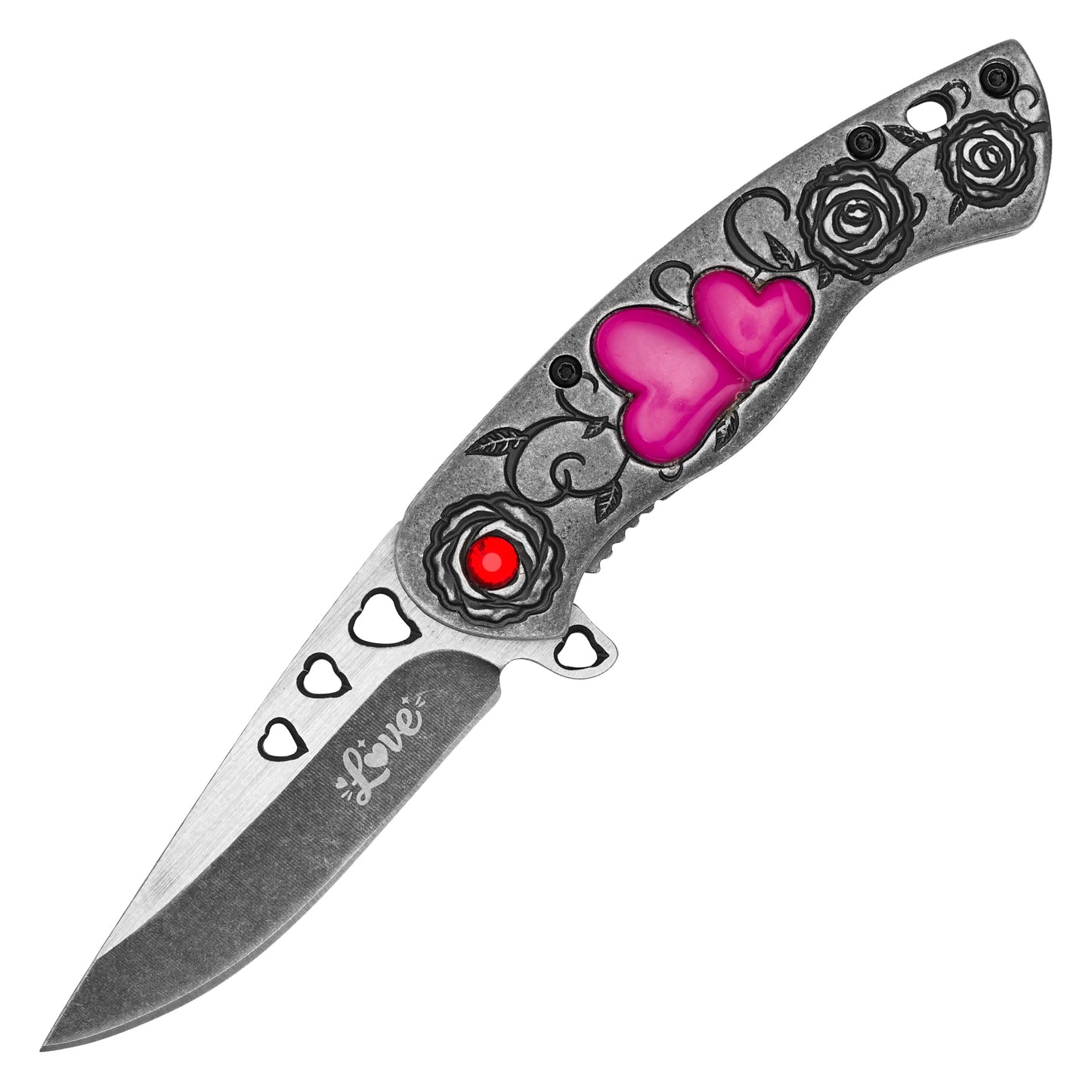 Wartech - 7" Stonewashed Love | Spring Assisted Pocket Knife