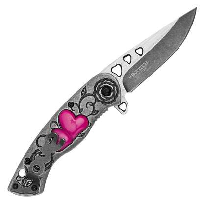 Wartech - 7" Stonewashed Love | Spring Assisted Pocket Knife