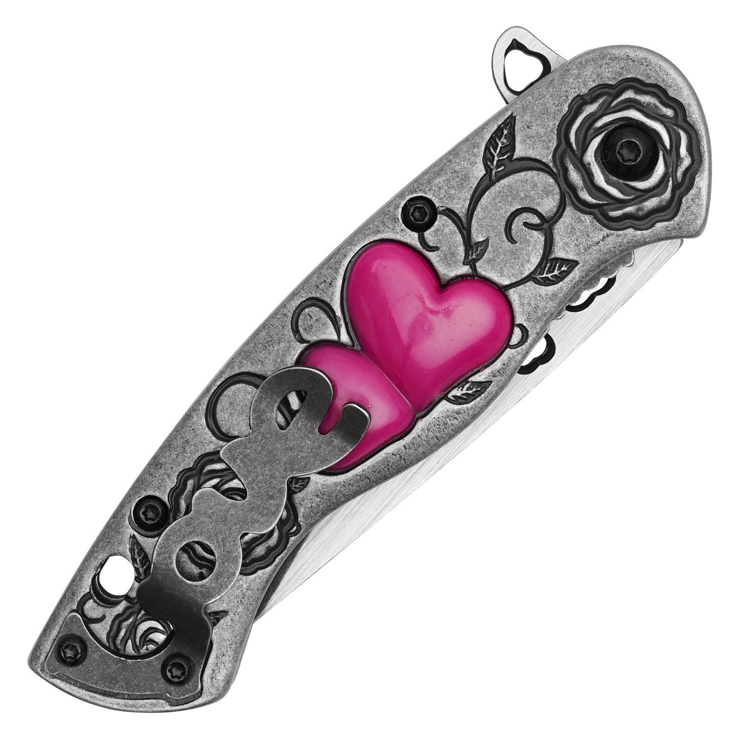 Wartech - 7" Stonewashed Love | Spring Assisted Pocket Knife