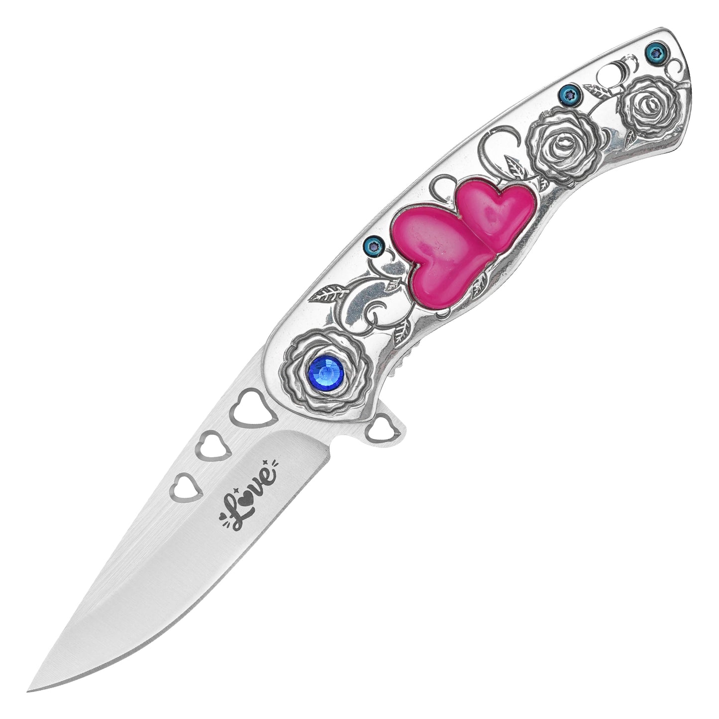 Wartech - 7" Chrome Love | Spring Assisted Pocket Knife