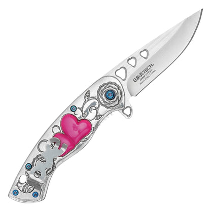 Wartech - 7" Chrome Love | Spring Assisted Pocket Knife