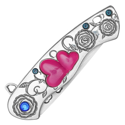 Wartech - 7" Chrome Love | Spring Assisted Pocket Knife