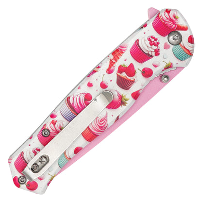 Wartech - 8" Strawberry Cupcake | Spring Assisted Pocket Knife