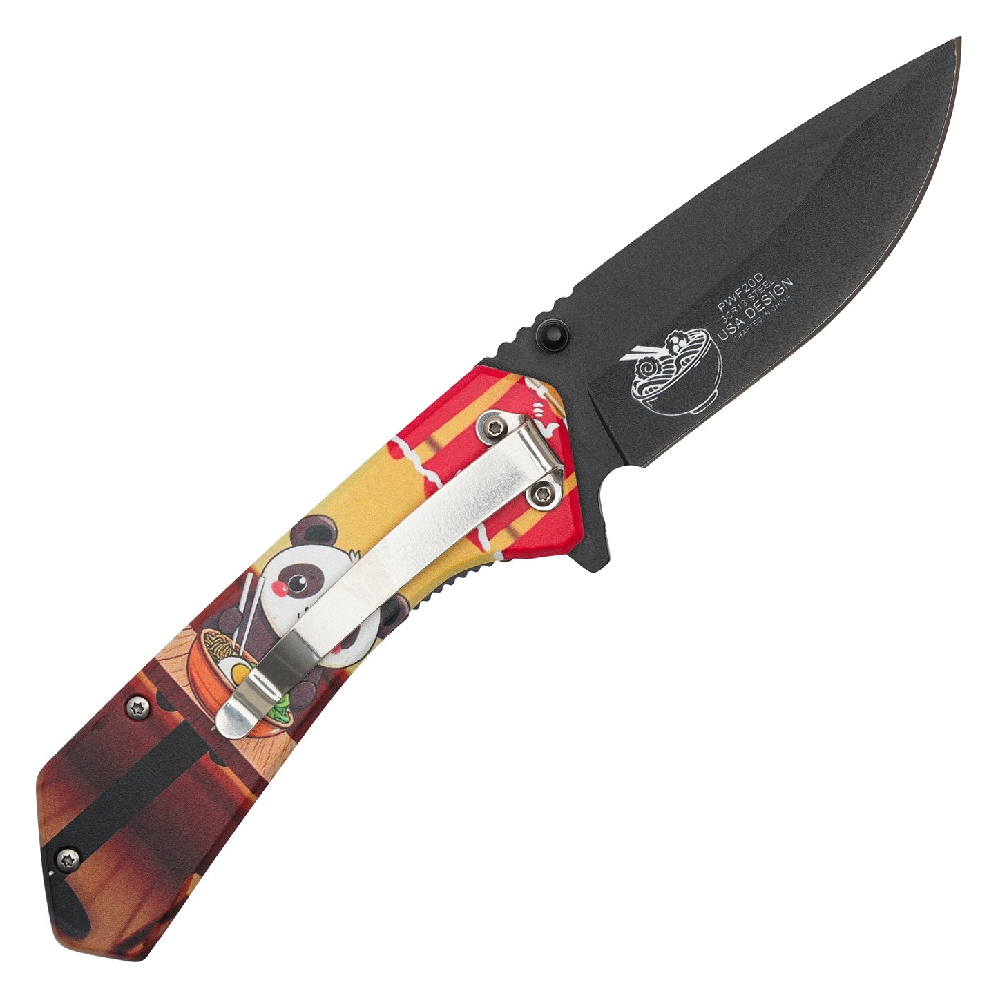 Wartech - 7.75" Ramen Panda | Spring Assisted Pocket Knife