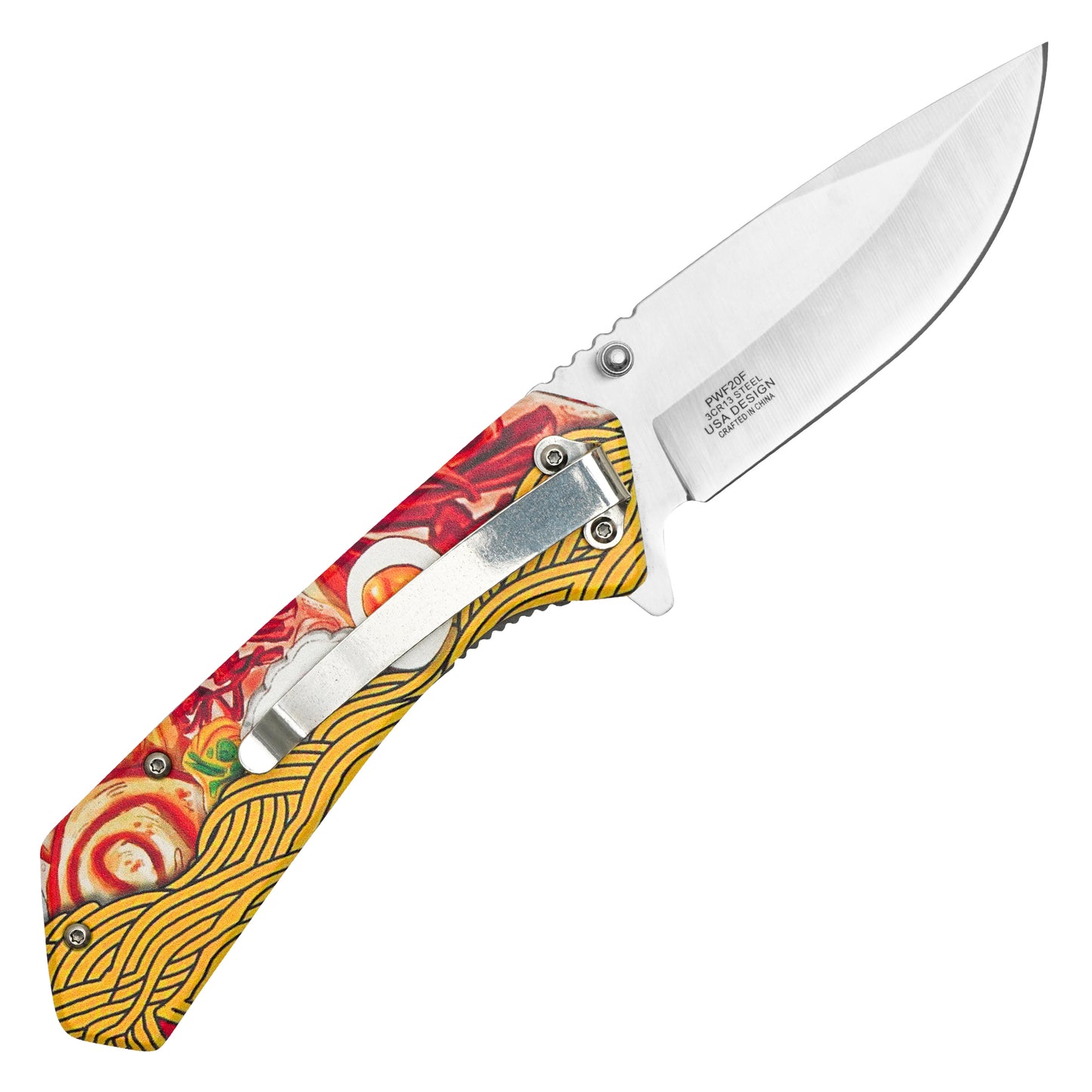 Wartech - 7.75" Ramen Noodles Print | Spring Assisted Pocket Knife