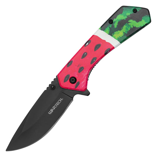 Wartech - 7.75" Watermelon Print | Spring Assisted Pocket Knife