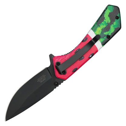 Wartech - 7.75" Watermelon Print | Spring Assisted Pocket Knife