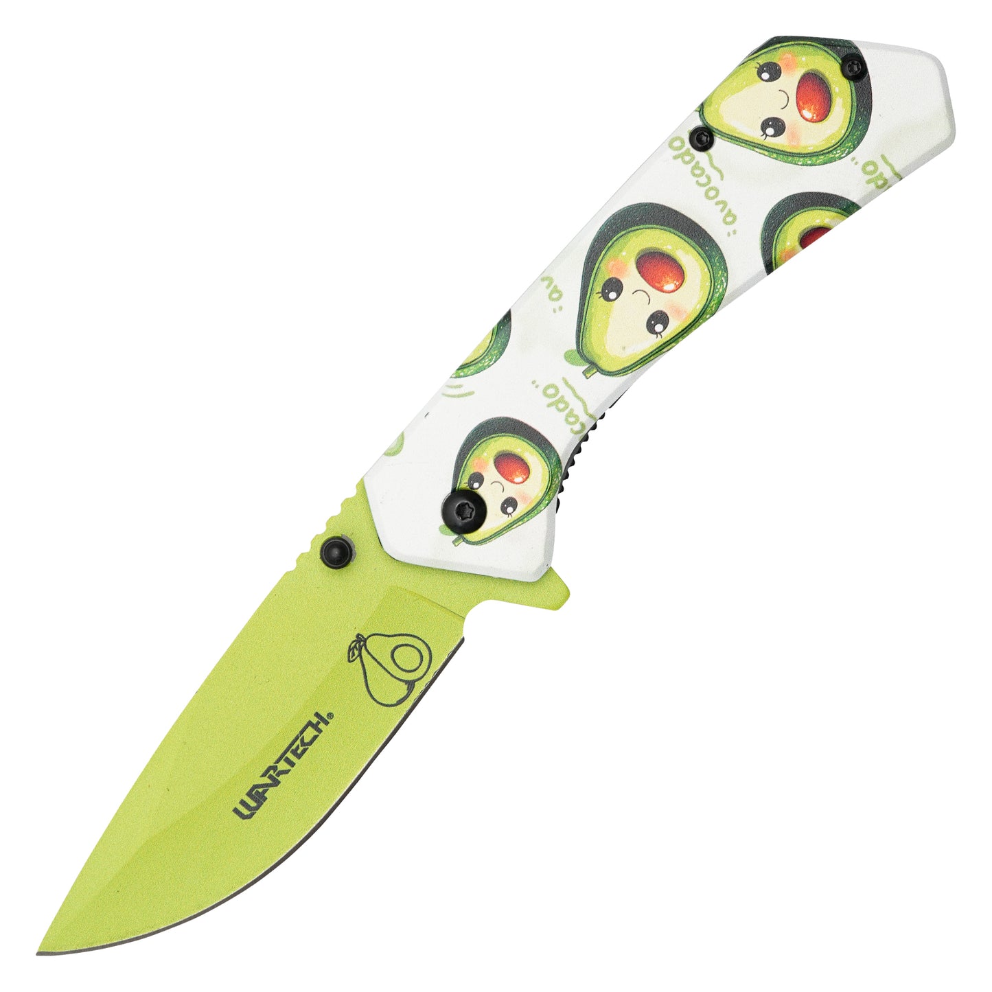 Wartech - 7.75" Happy Avocado Print | Spring Assisted Pocket Knife
