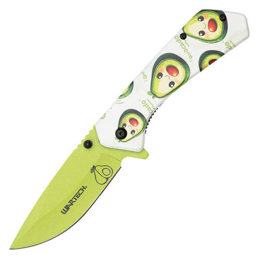 Wartech - 7.75" Happy Avocado Print | Spring Assisted Pocket Knife