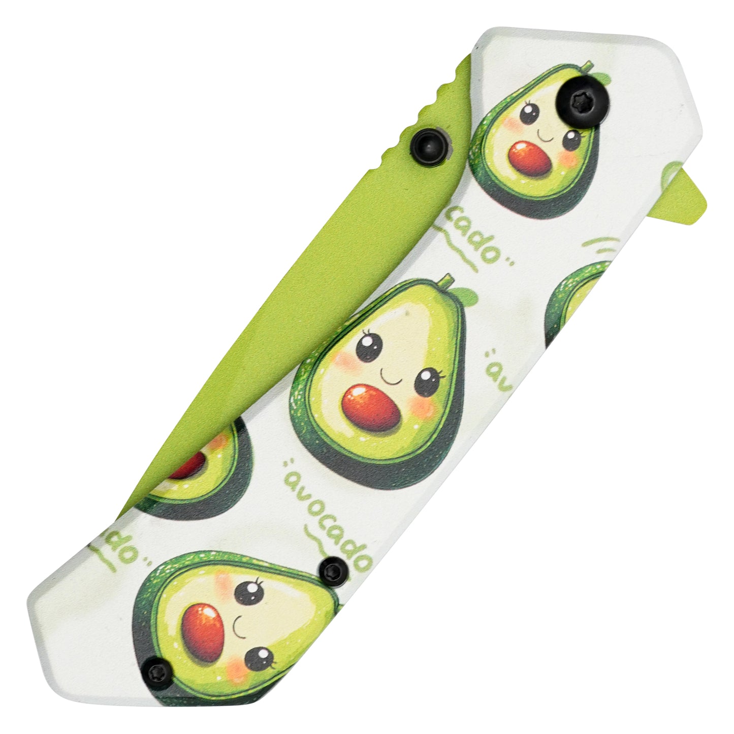 Wartech - 7.75" Happy Avocado Print | Spring Assisted Pocket Knife