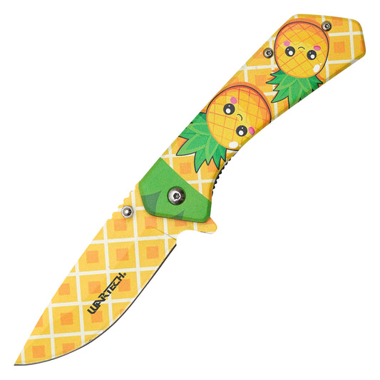 Wartech - 7.75" Sweet Pineapple Print | Spring Assisted Pocket Knife
