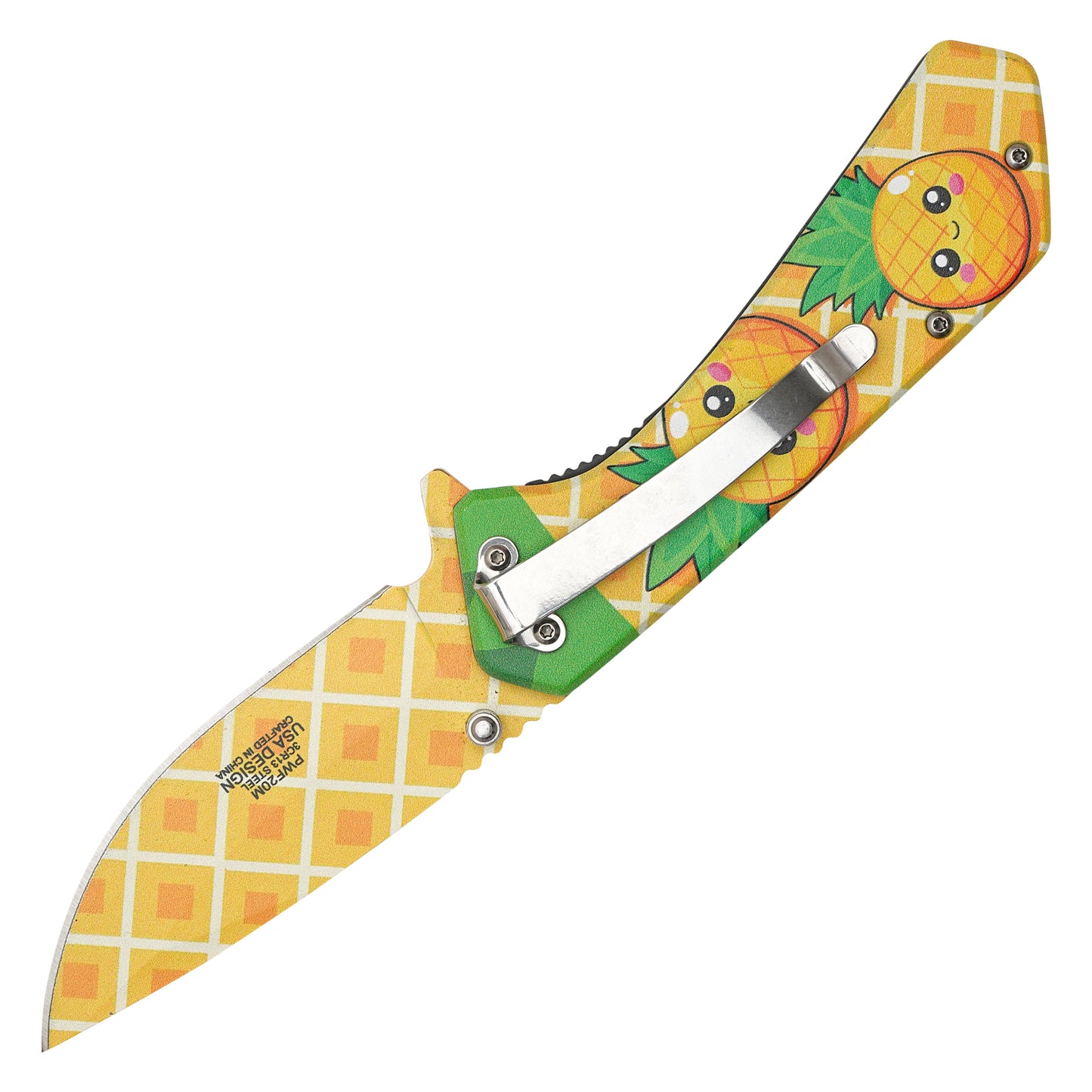 Wartech - 7.75" Sweet Pineapple Print | Spring Assisted Pocket Knife