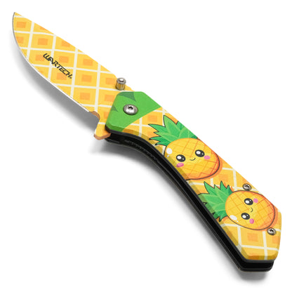 Wartech - 7.75" Sweet Pineapple Print | Spring Assisted Pocket Knife