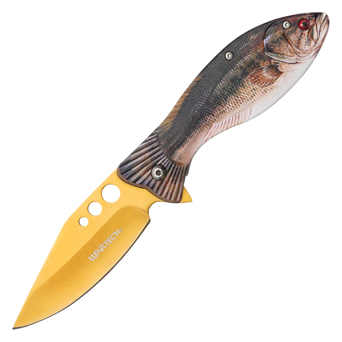 Wartech - 7.75" Largemouth Bass | Spring Assisted Pocket Knife