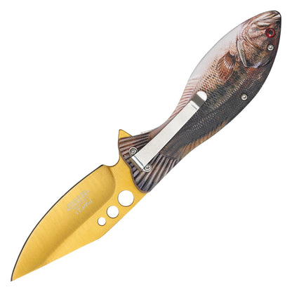 Wartech - 7.75" Largemouth Bass | Spring Assisted Pocket Knife