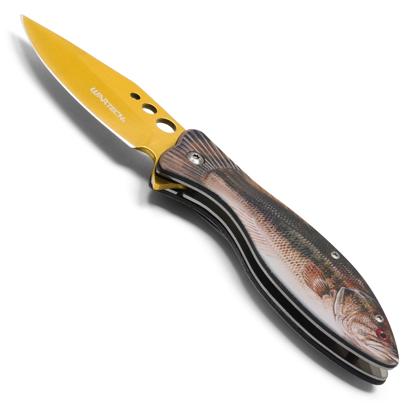Wartech - 7.75" Largemouth Bass | Spring Assisted Pocket Knife