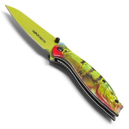 Wartech - 7.25" Peacock Bass | Spring Assisted Pocket Knife