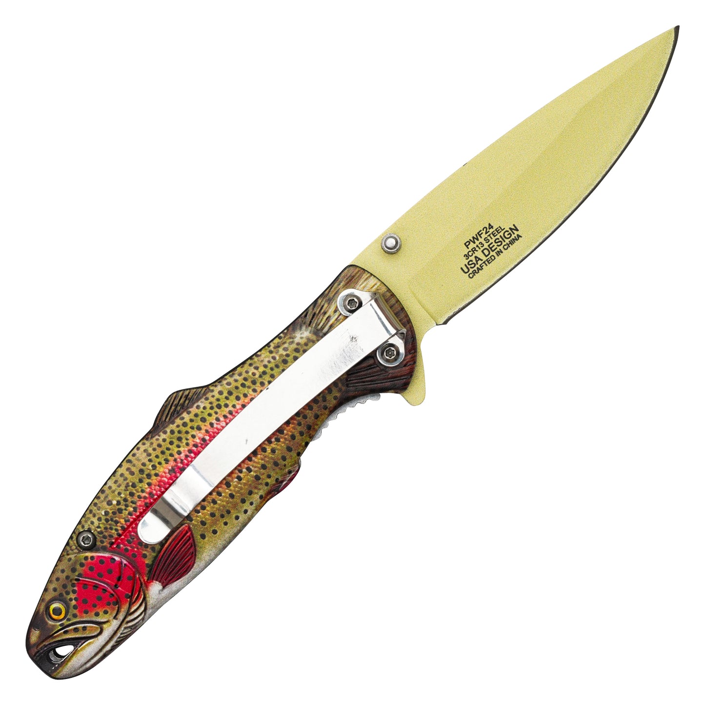 Wartech - 7.25" Rainbow Trout | Spring Assisted Pocket Knife