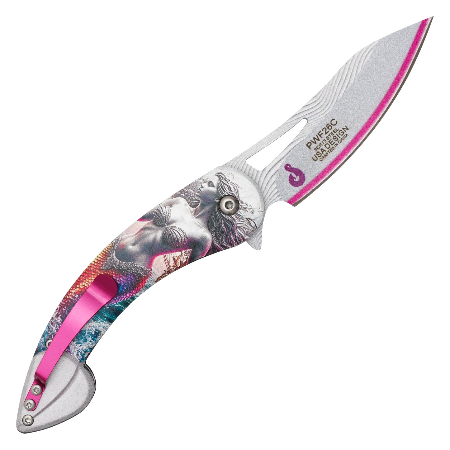 Wartech - 8" Rainbow Mermaid | Spring Assisted Pocket Knife