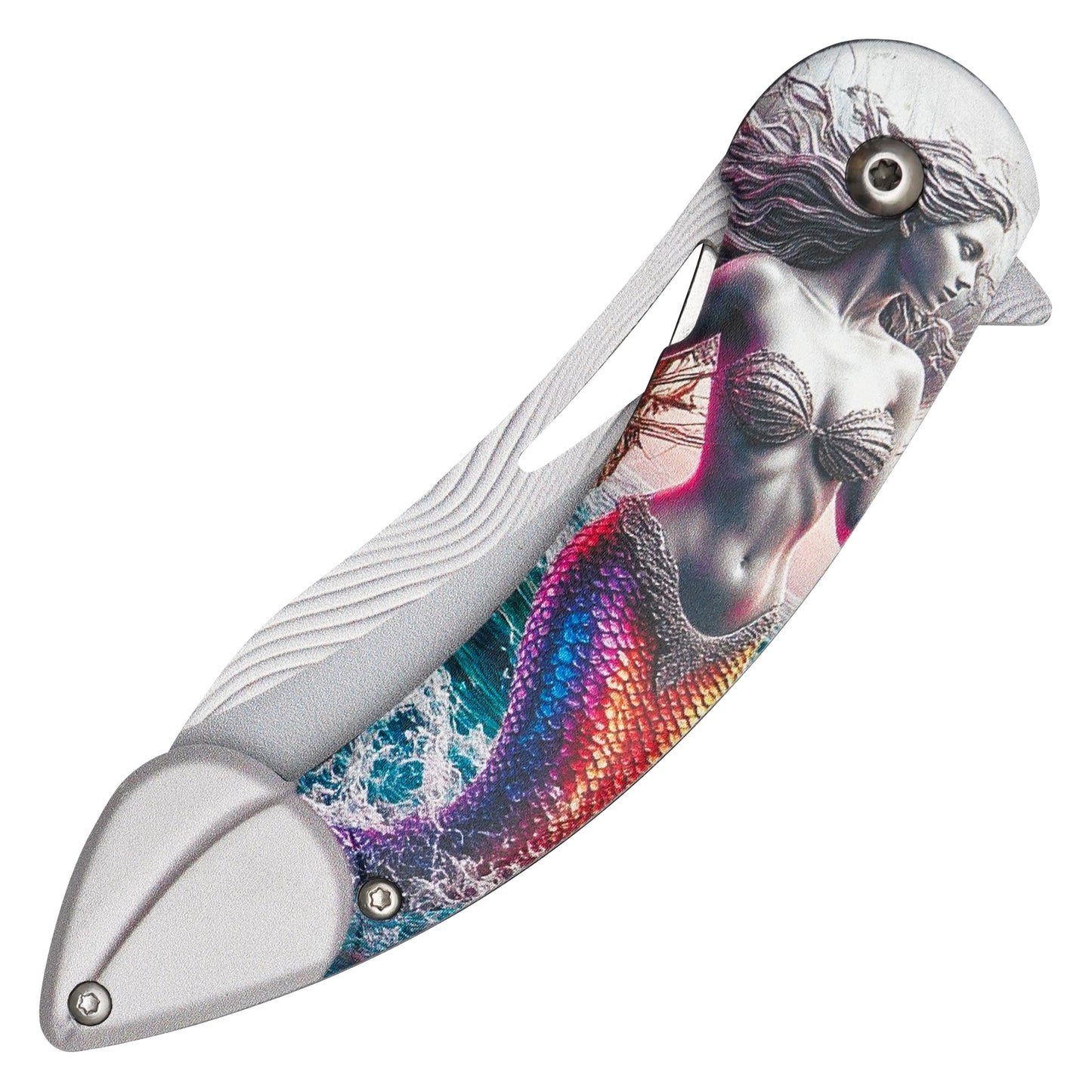 Wartech - 8" Rainbow Mermaid | Spring Assisted Pocket Knife