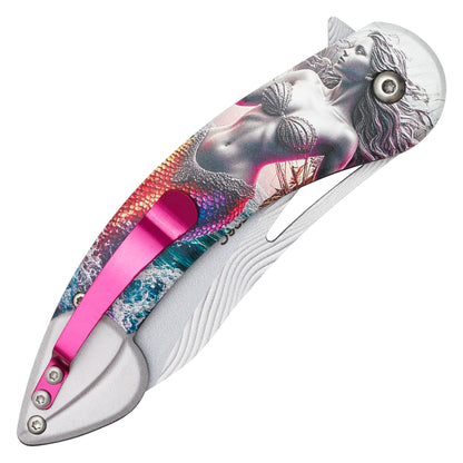 Wartech - 8" Rainbow Mermaid | Spring Assisted Pocket Knife