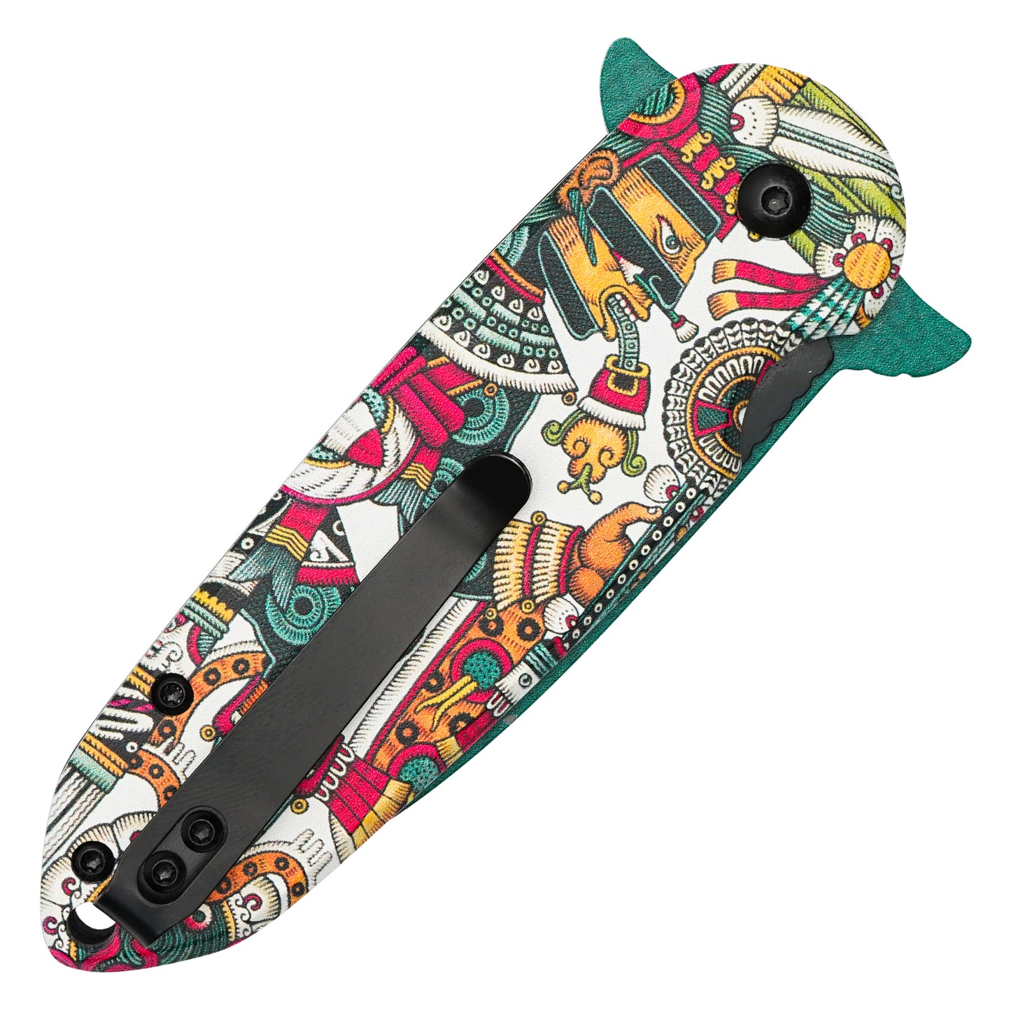 Wartech - 7.25" Aztec God  Spring Assisted Pocket Knife