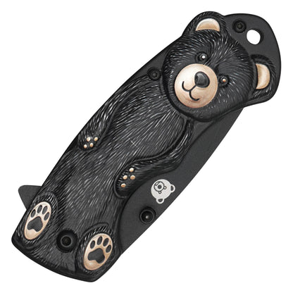 Wartech - 6.75" Black Bear 3D | Spring Assisted Pocket Knife