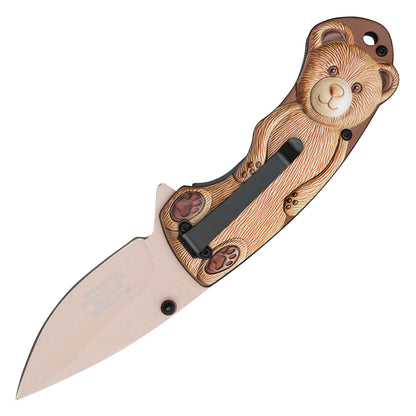 Wartech - 6.75" Brown Bear 3D | Spring Assisted Pocket Knife