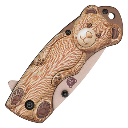 Wartech - 6.75" Brown Bear 3D | Spring Assisted Pocket Knife