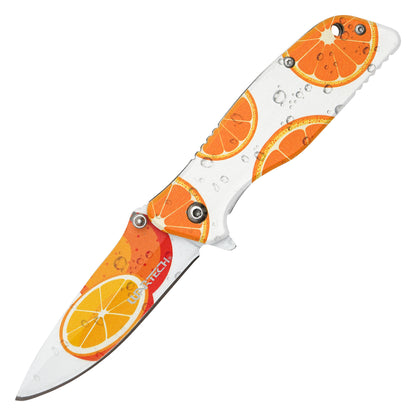 Wartech - 7" Orange Slice Graphic | Spring Assisted Pocket Knife