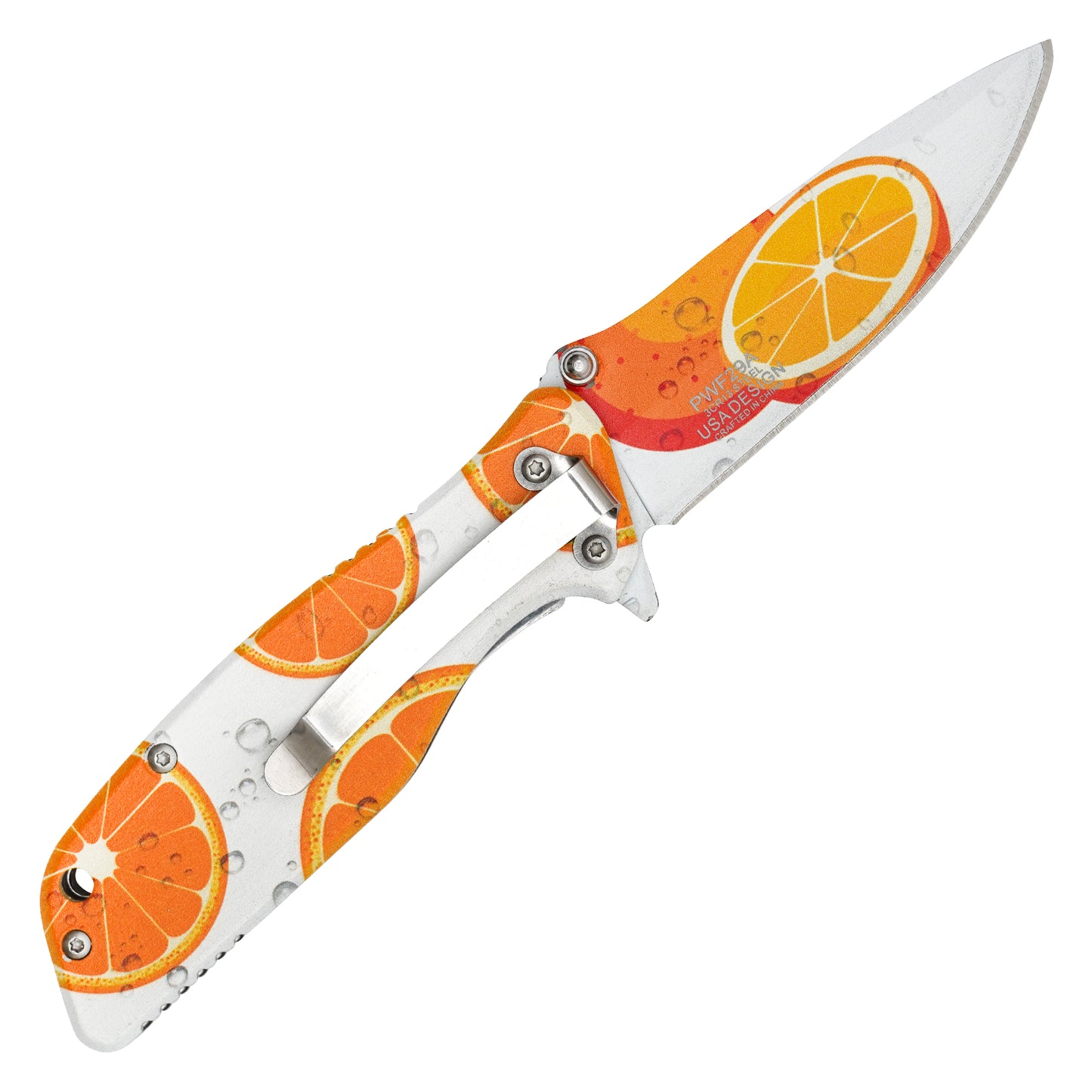 Wartech - 7" Orange Slice Graphic | Spring Assisted Pocket Knife
