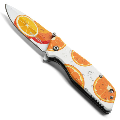 Wartech - 7" Orange Slice Graphic | Spring Assisted Pocket Knife