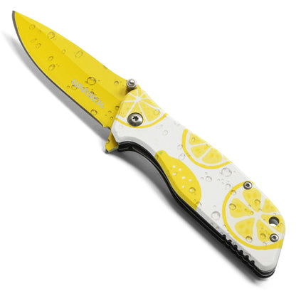 Wartech - 7" Lemon Twist Graphic | Spring Assisted Pocket Knife