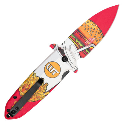 Wartech - 7.25" Burger Combo | Spring Assisted Pocket Knife