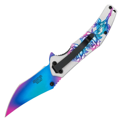 Wartech - 7.75" Neon Rose | Spring Assisted Pocket Knife