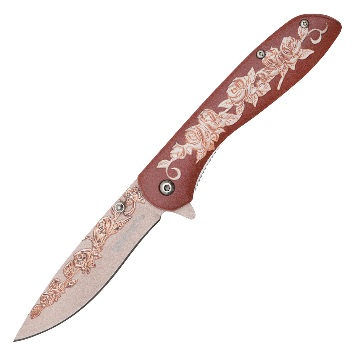 Wartech - 8" Brown Rose | Spring Assisted Pocket Knife