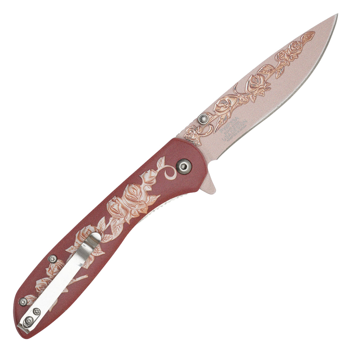 Wartech - 8" Brown Rose | Spring Assisted Pocket Knife