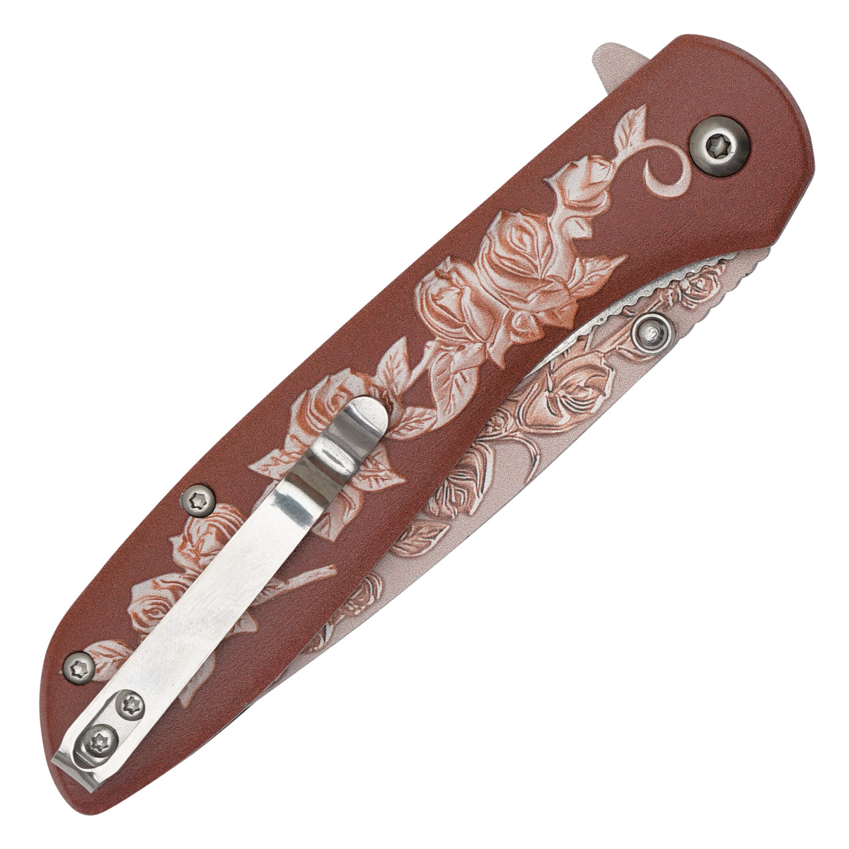 Wartech - 8" Brown Rose | Spring Assisted Pocket Knife