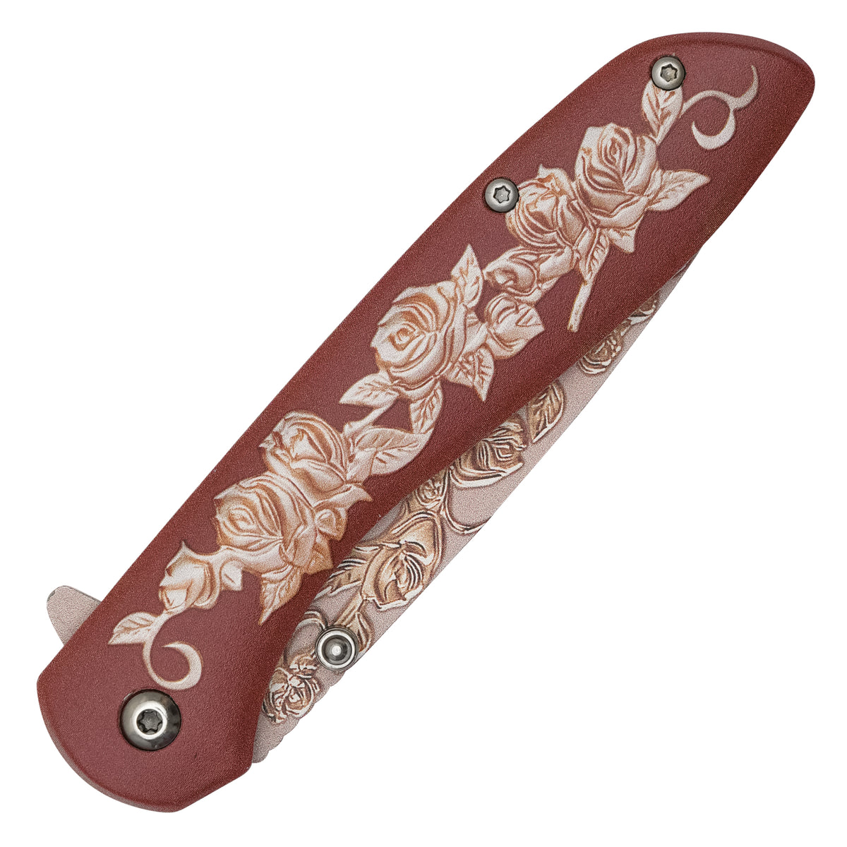 Wartech - 8" Brown Rose | Spring Assisted Pocket Knife