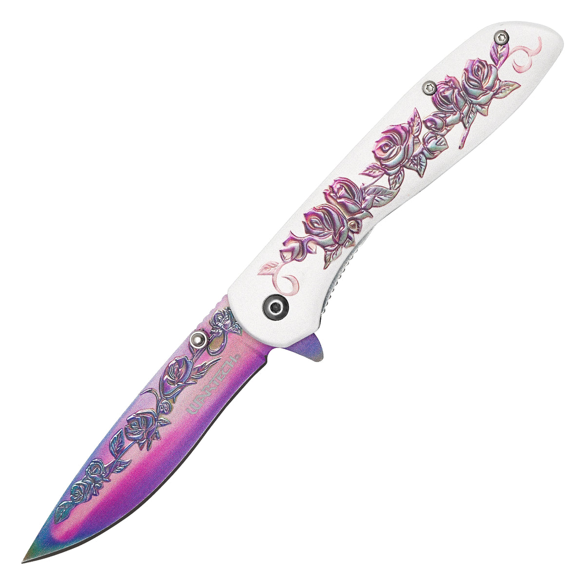 Wartech - 8" Rainbow Rose | Spring Assisted Pocket Knife