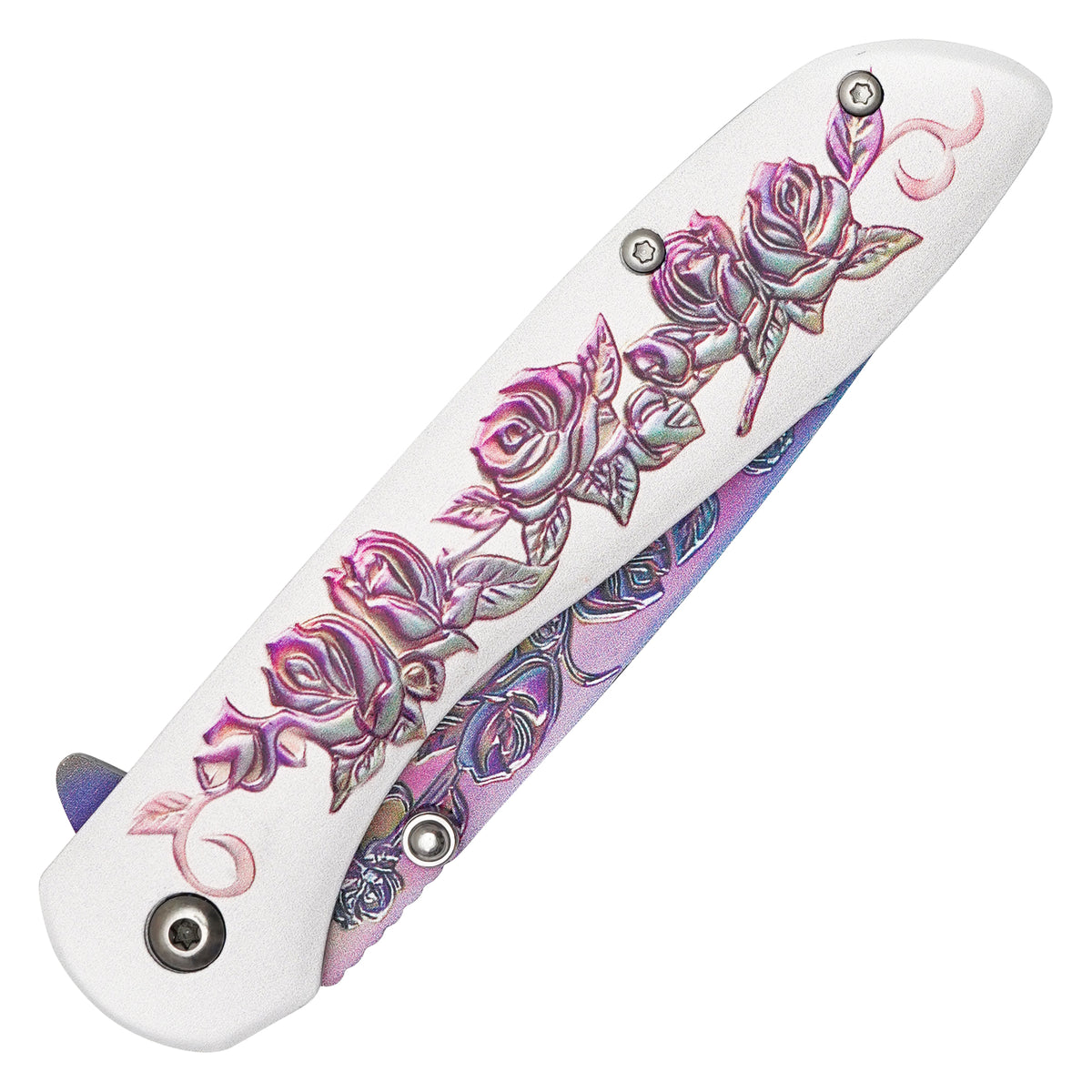 Wartech - 8" Rainbow Rose | Spring Assisted Pocket Knife