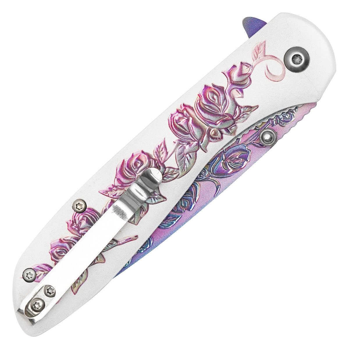 Wartech - 8" Rainbow Rose | Spring Assisted Pocket Knife