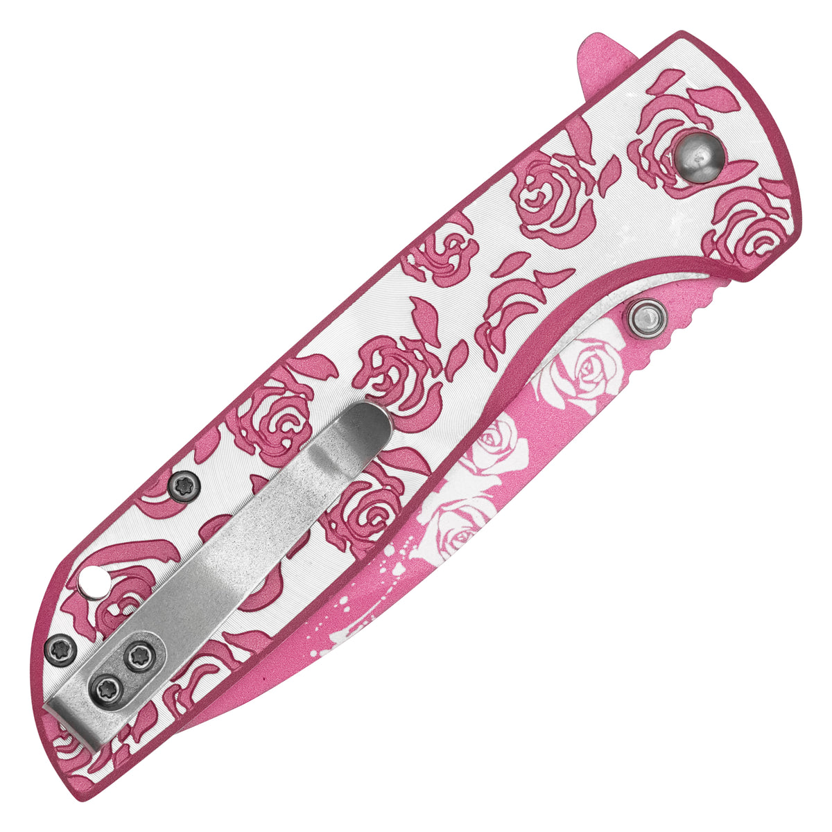 Wartech - 8.25" Pink Rose | Spring Assisted Pocket Knife