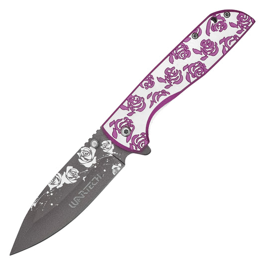 Wartech - 8.25" Purple Rose | Spring Assisted Pocket Knife