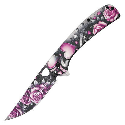 Wartech - 8" Love & Roses | Spring Assisted Pocket Knife