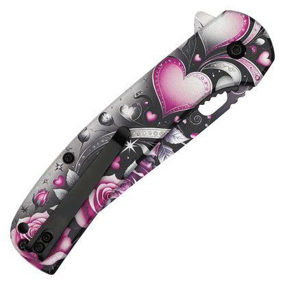 Wartech - 8" Love & Roses | Spring Assisted Pocket Knife